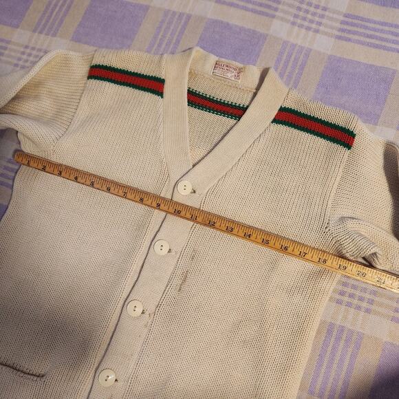 Vtg Letterman Cardigan Sweater 50s Fenger High School Englewood Knitting Gucci - Picture 5 of 10